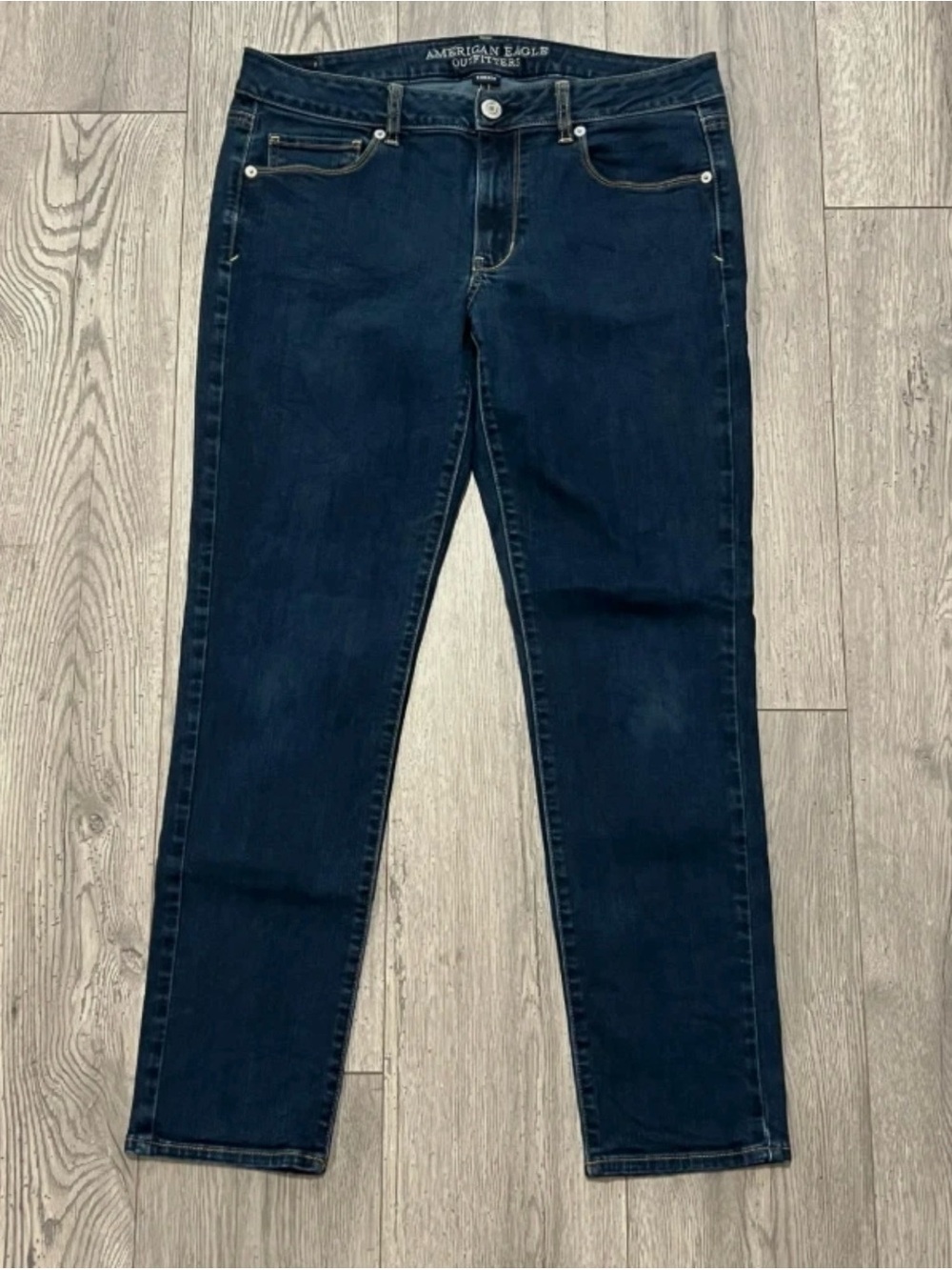 12 AMERICAN EAGLE Low Rise Stretch Skinny Jeans Womens Dark Denim Regular